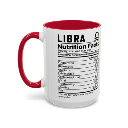 Zodiac Libra Mug - Nutrition Facts Design, Astrology Gift, Coffee Lover, Personalized Birthday Present, Horoscope Décor