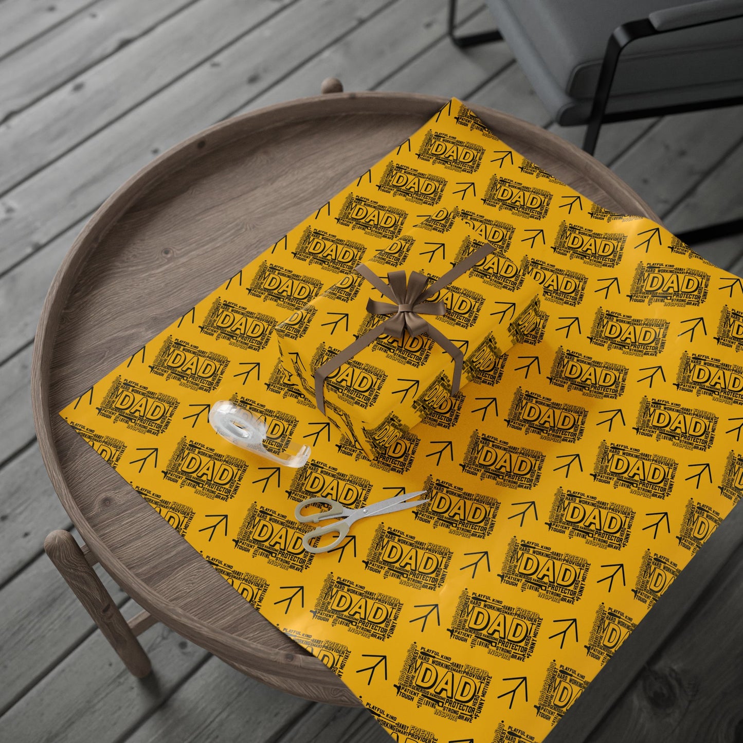 Handy Man Yellow Father's Day Dad Gift Wrapping Papers for Him from Her for any Occasion