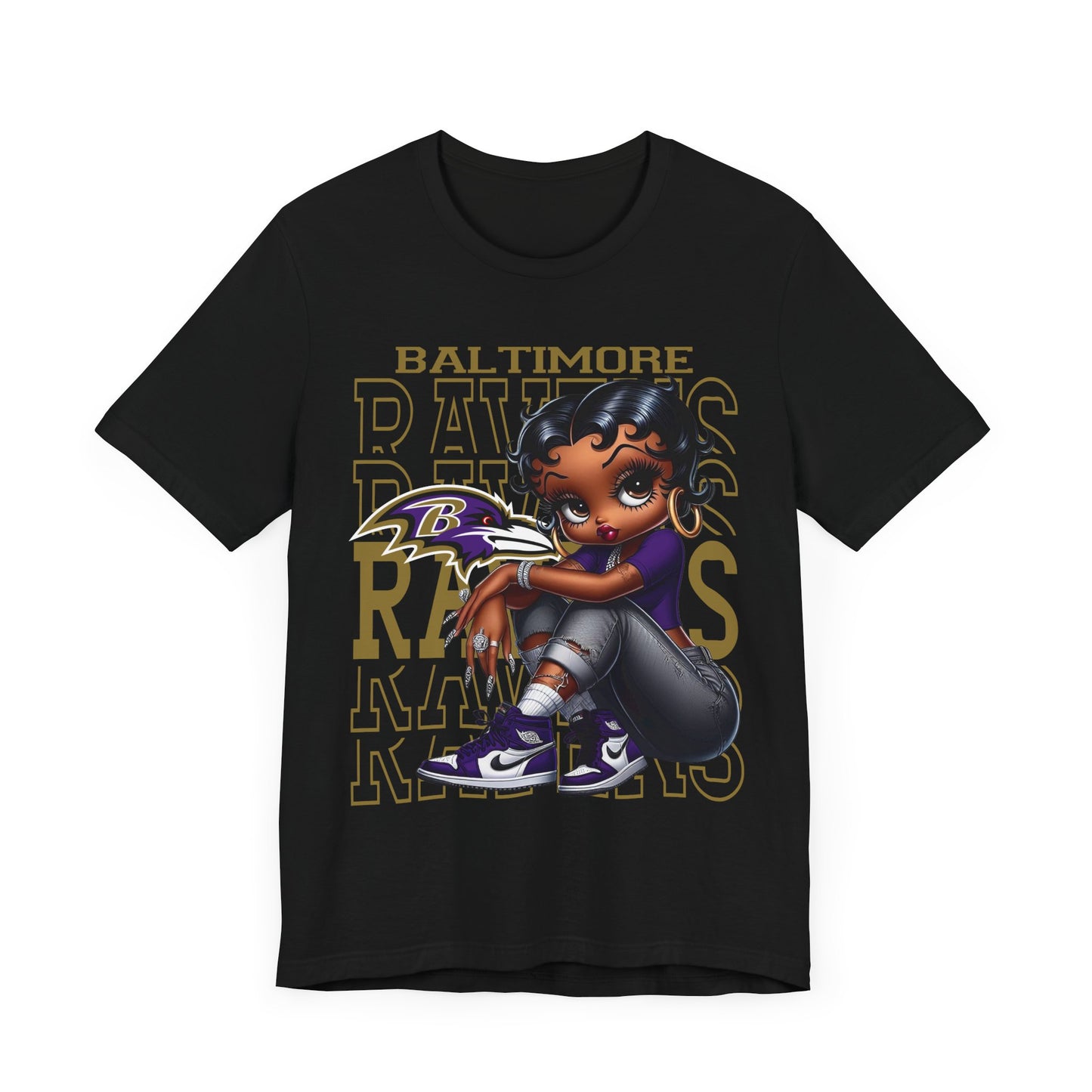 Baltimore Ravens Sneakerhead Betty Boop Unisex Jersey Short Sleeve Tee