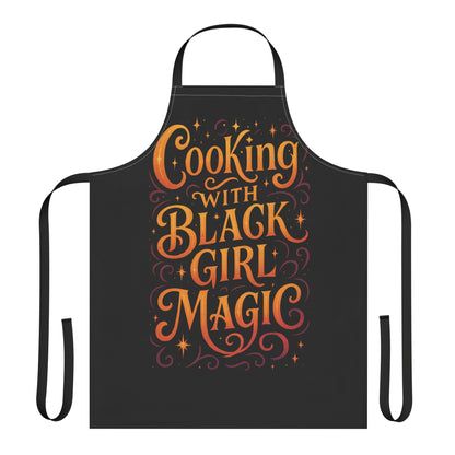Black Cooking Apron with Black Girl Magic, Fun Kitchen Gift, Cooking Apparel, Chef Gift, Culinary Inspiration