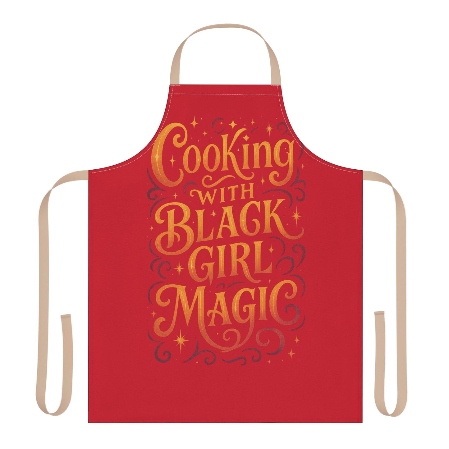 Red Cooking Apron with Black Girl Magic, Fun Kitchen Gift, Cooking Apparel, Chef Gift, Culinary Inspiration