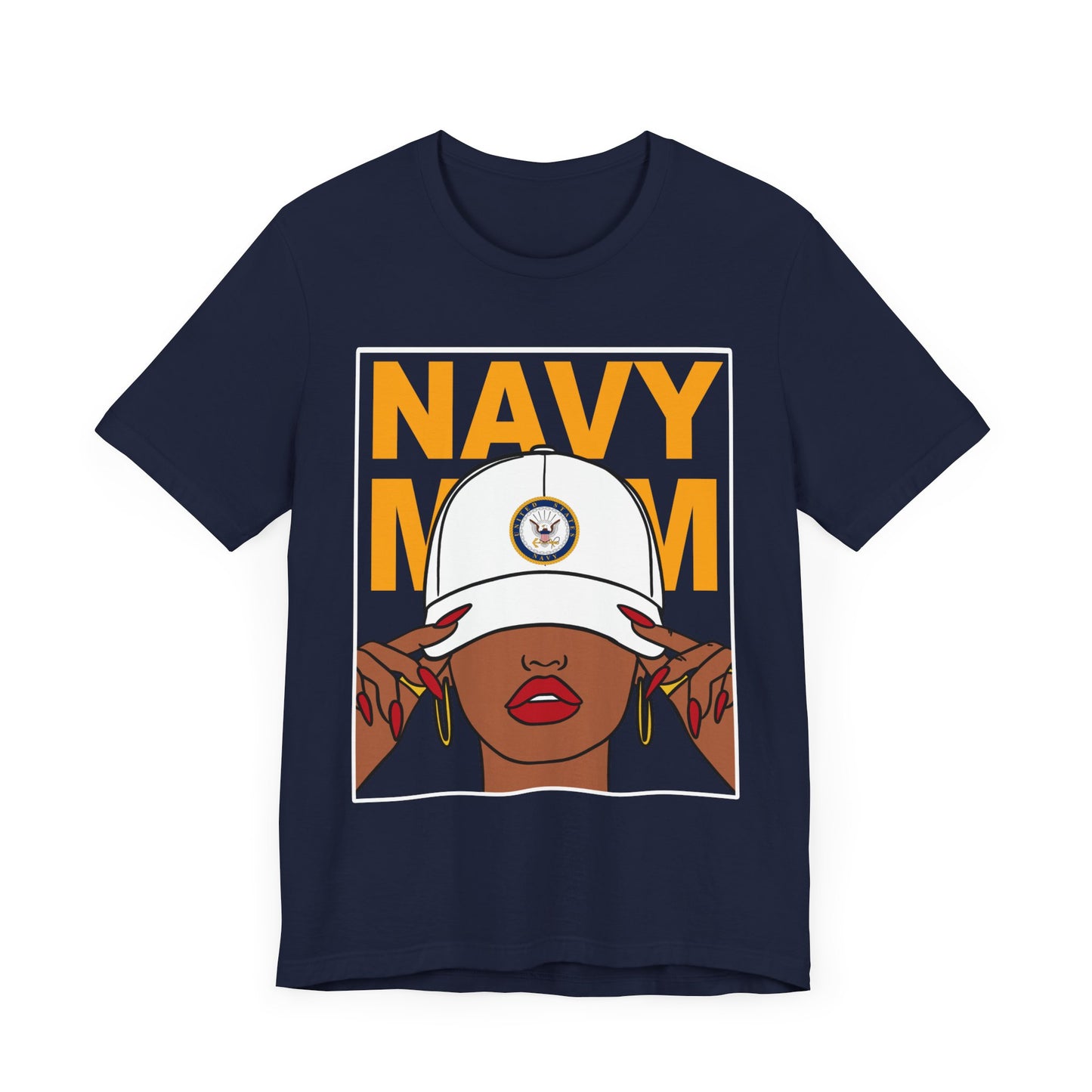 Navy Mom Unisex Jersey Short Sleeve Tee