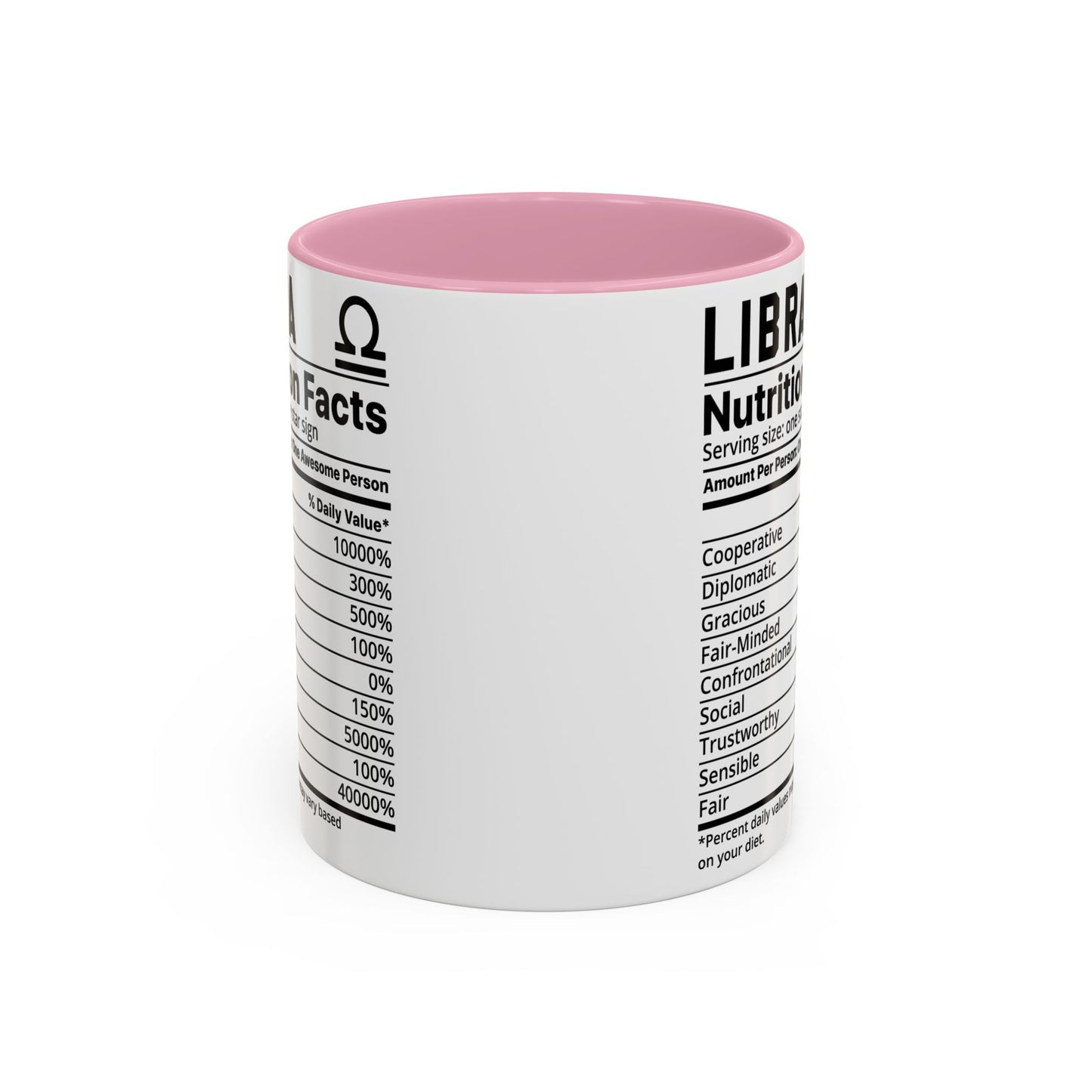 Zodiac Libra Mug - Nutrition Facts Design, Astrology Gift, Coffee Lover, Personalized Birthday Present, Horoscope Décor