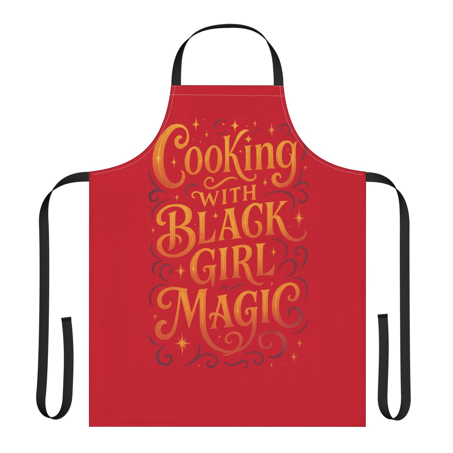 Red Cooking Apron with Black Girl Magic, Fun Kitchen Gift, Cooking Apparel, Chef Gift, Culinary Inspiration