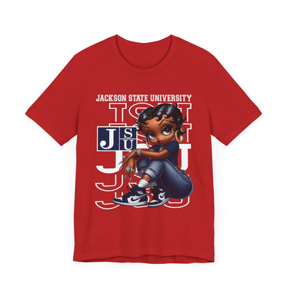 JSU Tigers: Jackson State University Sneakerhead Betty Boop Unisex Jersey Short Sleeve Tee Gift for Student and Alumni