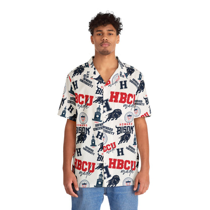 Howard University HBCU Made Men's Hawaiian Shirt Fathers Day Funny Gift for Him