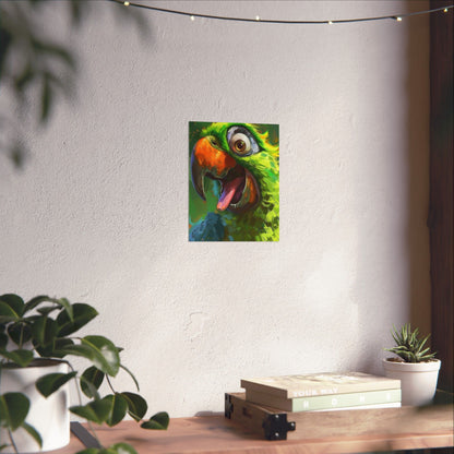 Tropical Parrot Matte Poster — Vibrant Tropical Bird Wall Art