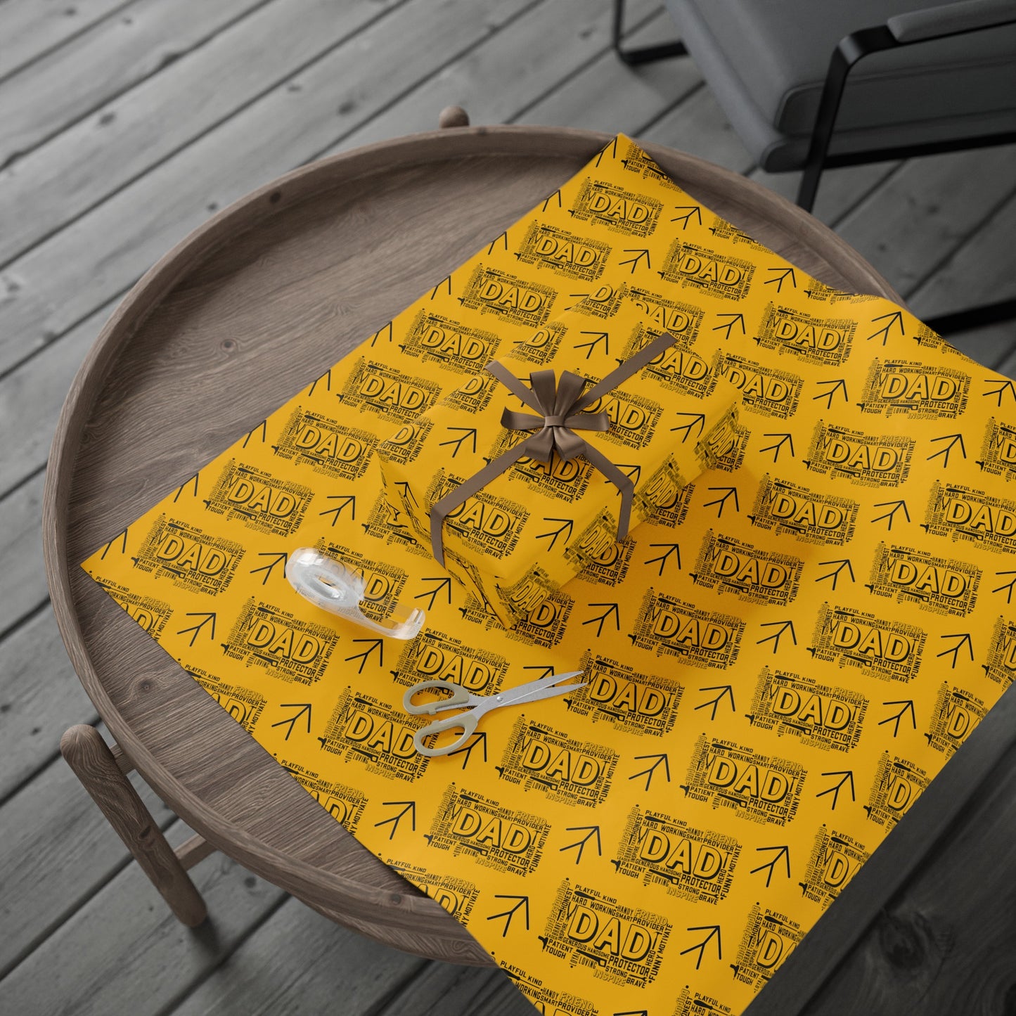 Handy Man Yellow Father's Day Dad Gift Wrapping Papers for Him from Her for any Occasion