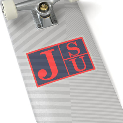 Red Trim Block JSU Tigers: Jackson State University Kiss-Cut Stickers