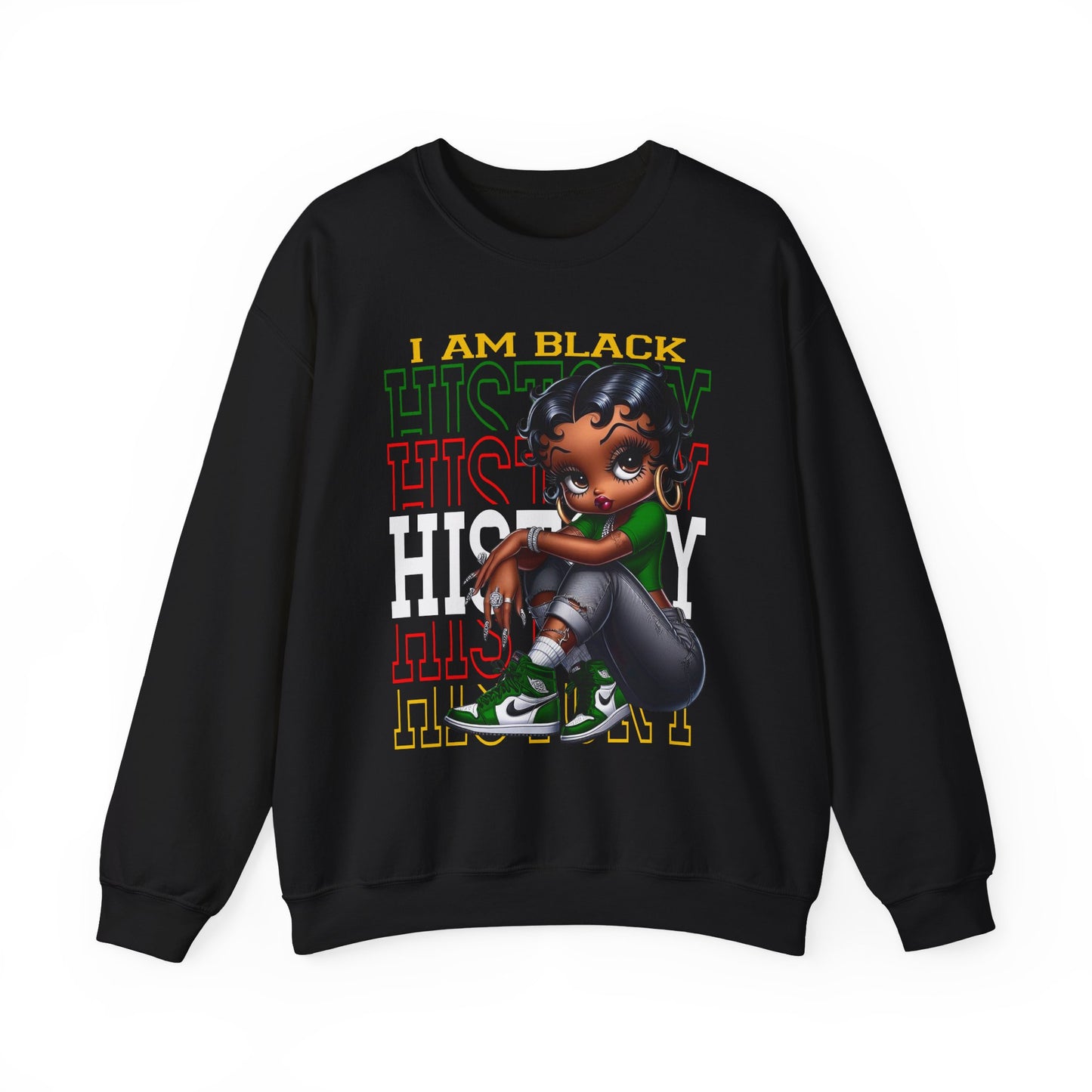 Crewneck Sweatshirt Betty Boop I am Black History