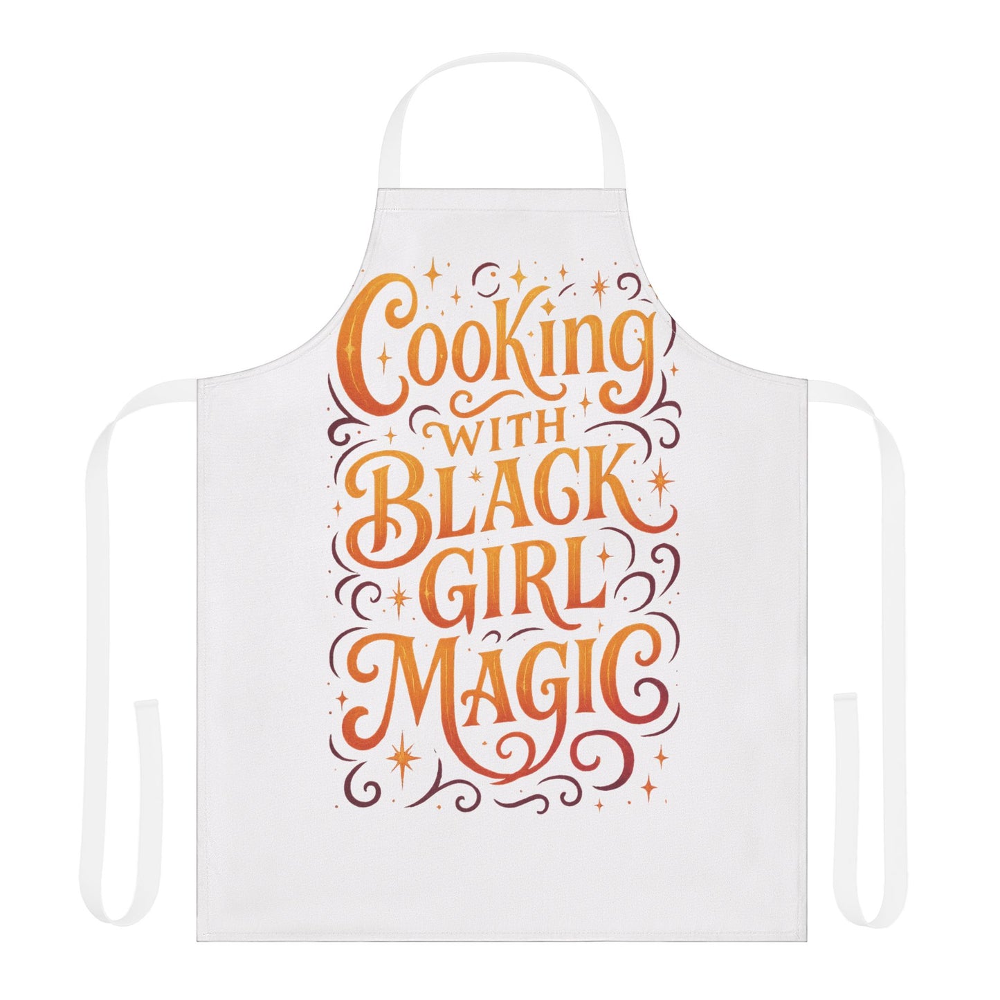 White Cooking Apron with Black Girl Magic, Fun Kitchen Gift, Cooking Apparel, Chef Gift, Culinary Inspiration