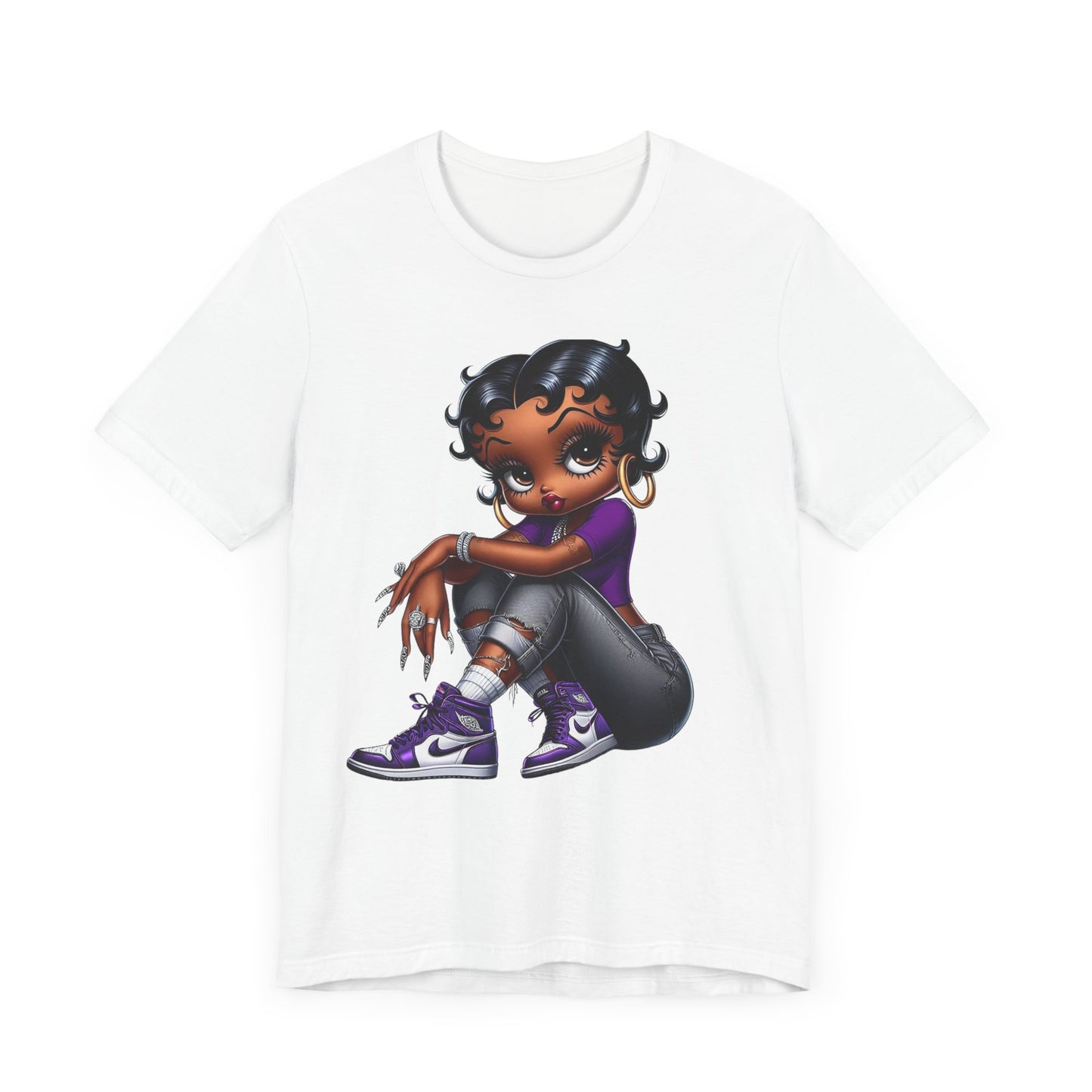 Purple Sneakerhead Betty Boop Unisex Jersey Short Sleeve Tee