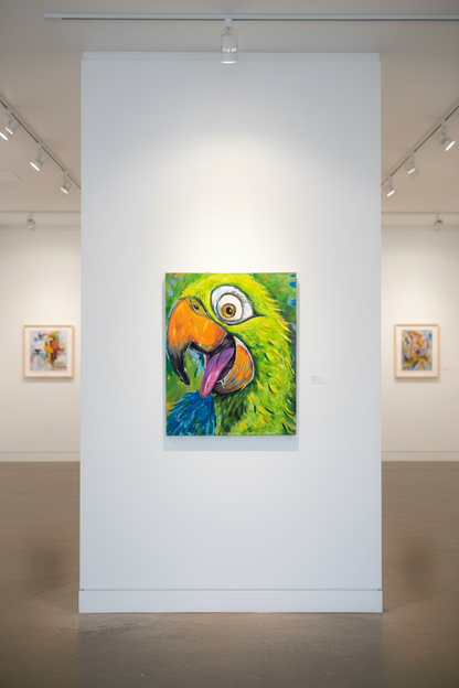 Energy in Color – Vibrant Parrot Painting