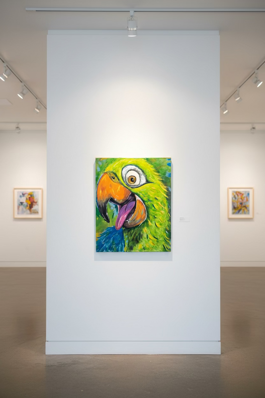 Energy in Color – Vibrant Parrot Painting