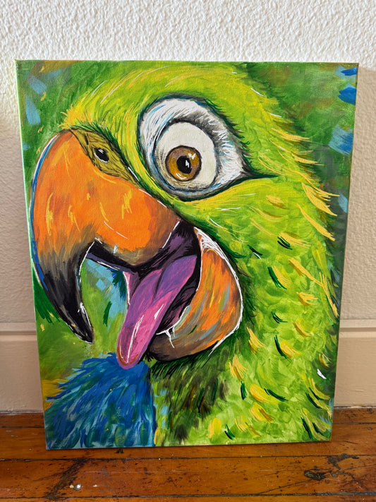 Energy in Color – Vibrant Parrot Painting