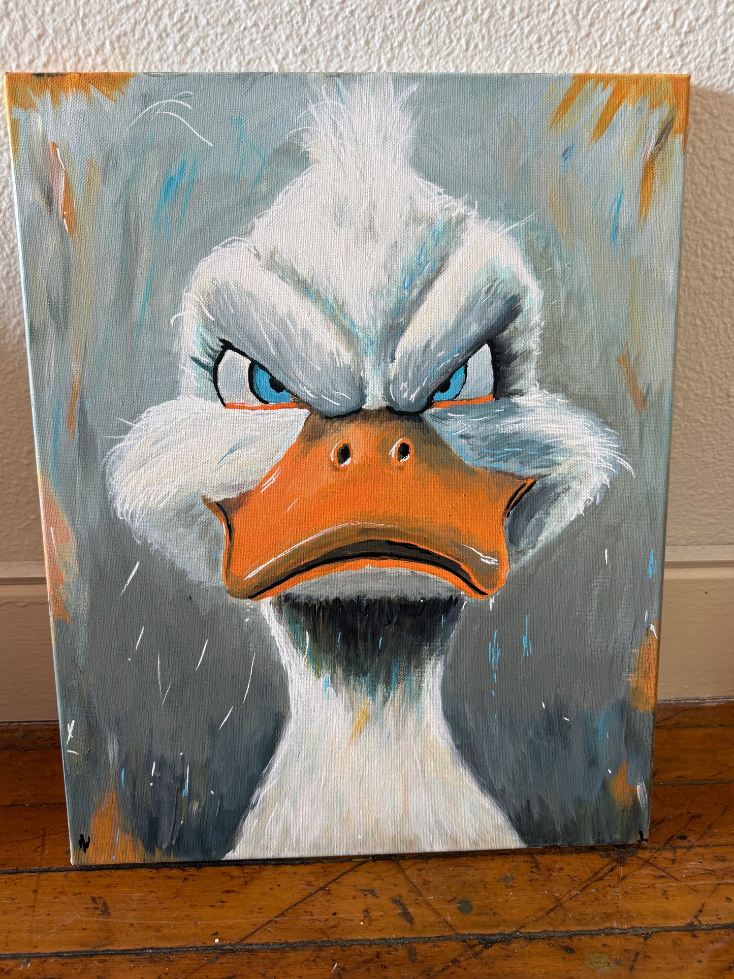 Unbothered – Attitude Duck Painting (16x20 Original Canvas Wall Art)