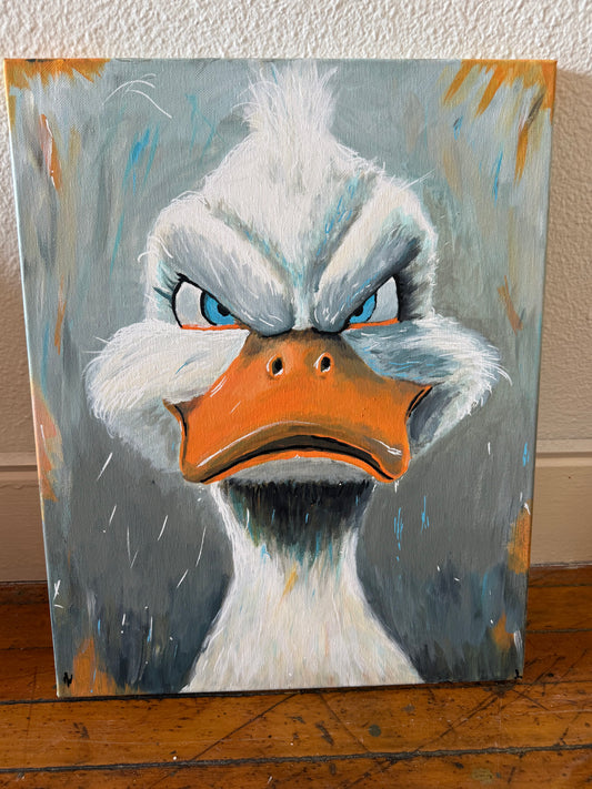 Unbothered – Attitude Duck Painting (16x20 Original Canvas Wall Art)
