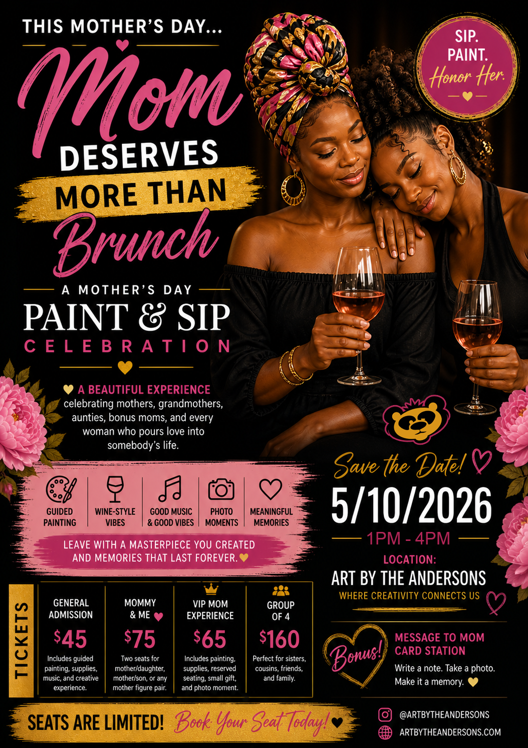 Paint Her Legacy: Mother’s Day Paint and Sip Experience