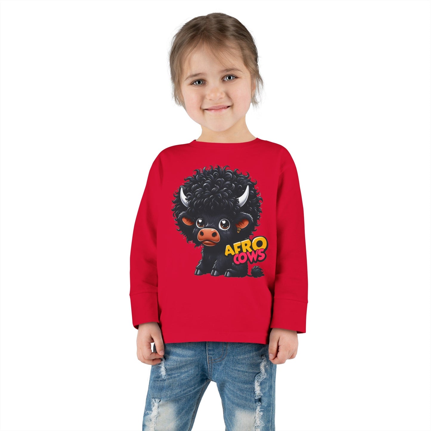 Afro Cows Toddler Long Sleeve Tee - Art by the Andersons