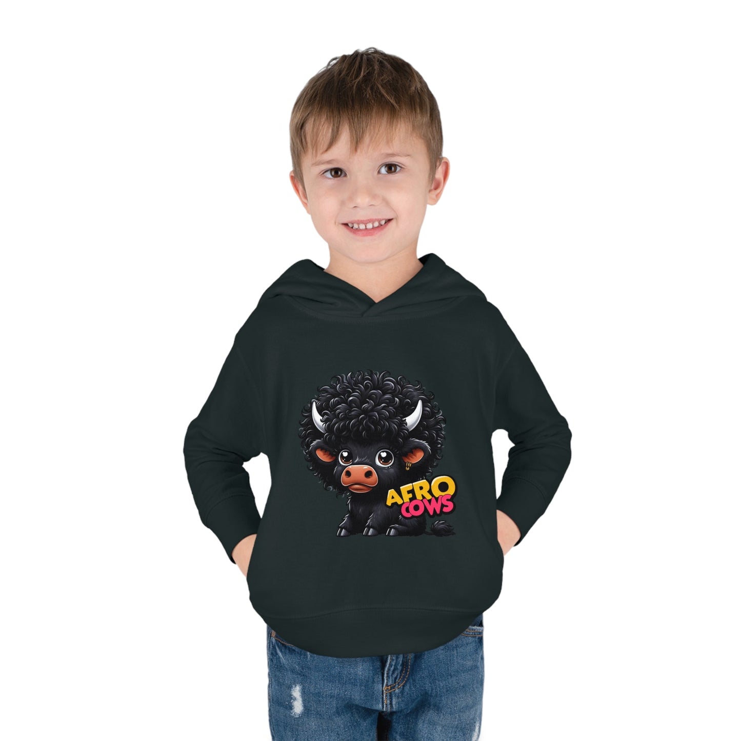 Afro Cows Toddler Pullover Fleece Hoodie - Art by the Andersons