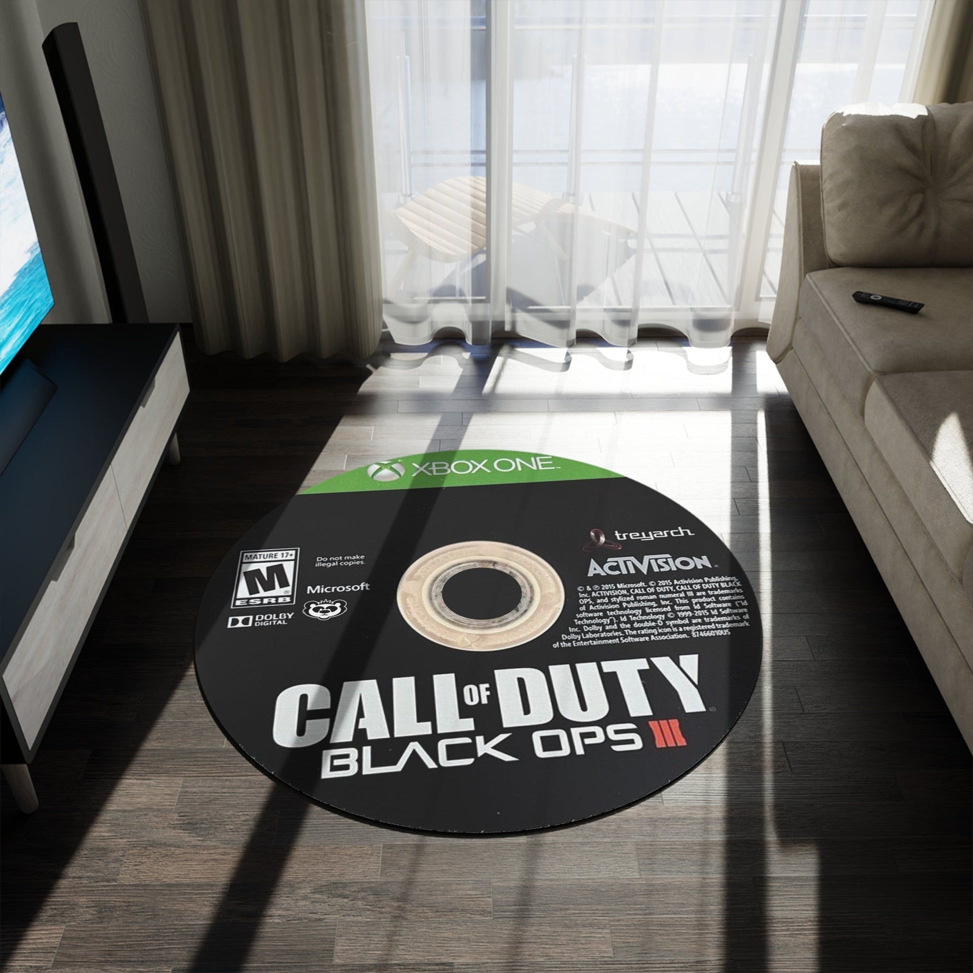 Call of Duty 3 Black Ops Round Rug - Art by the Andersons