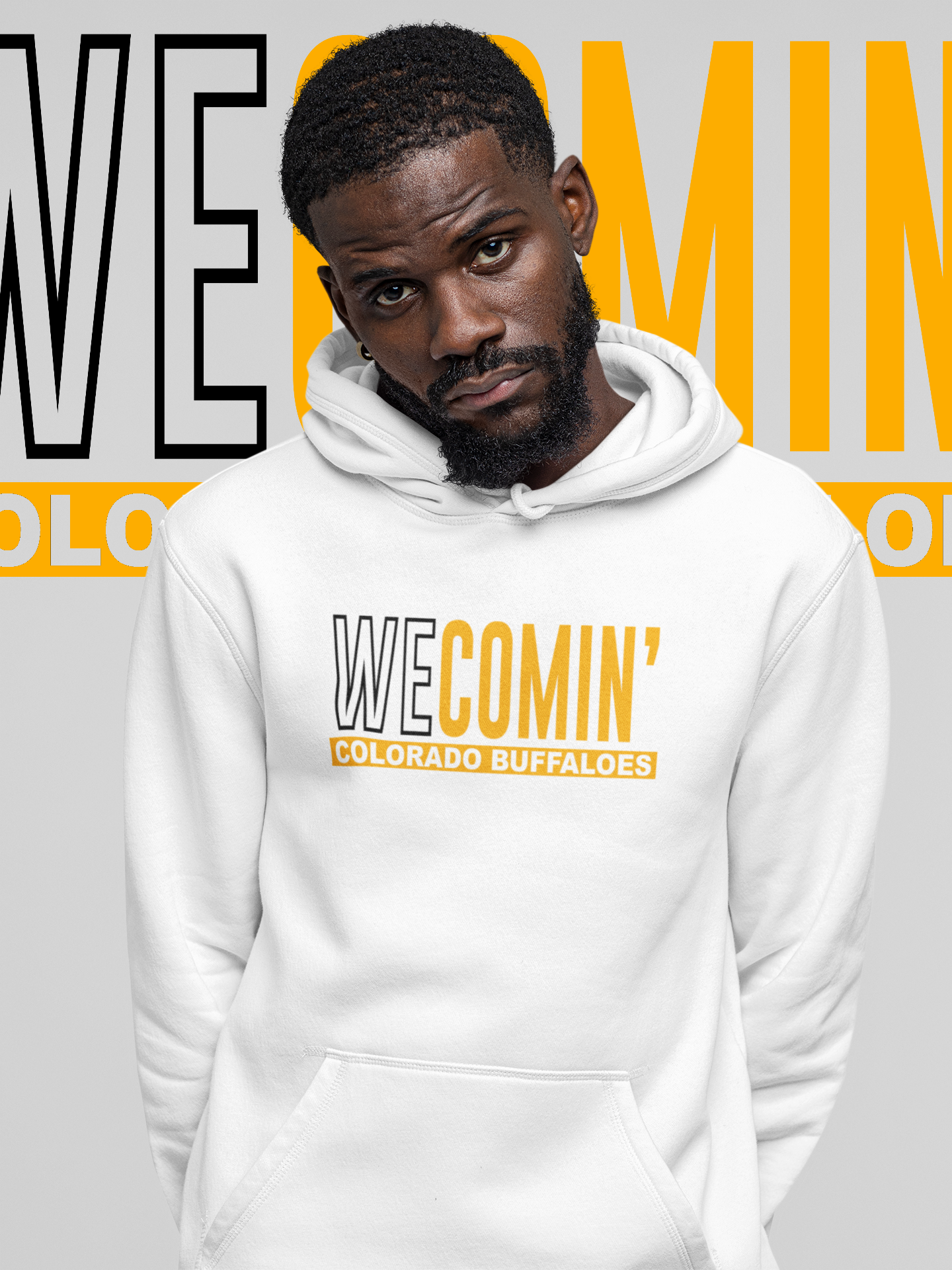 White Colorado Buffaloes We Comin' Classic Color Hoodie