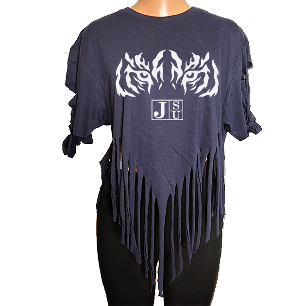 Tiger Eyes - JSU - Jackson State University T-Shirt Ripped Cut Out Short Sleeve
