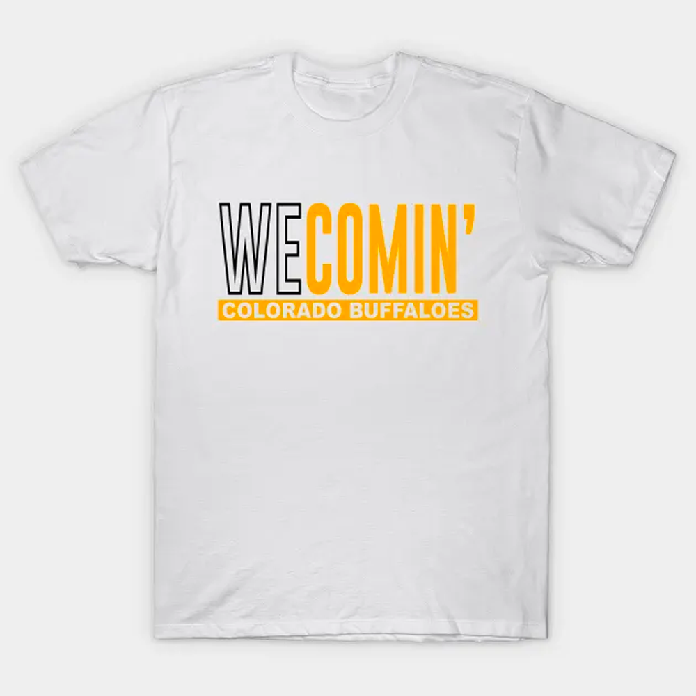 White Colorado Buffaloes We Comin' Classic Color T-shirt