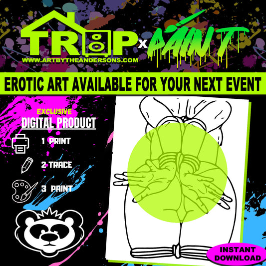 Adult BDSM Bondage Digital Printables Paint and sip canvas for diy paint party