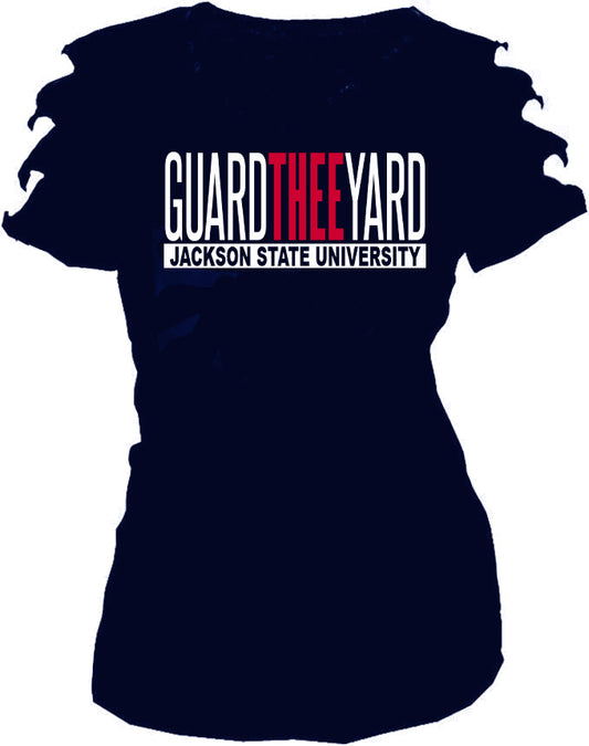 Jackson State University JSU Guard Thee Yard Woman's T-shirt Cut arms