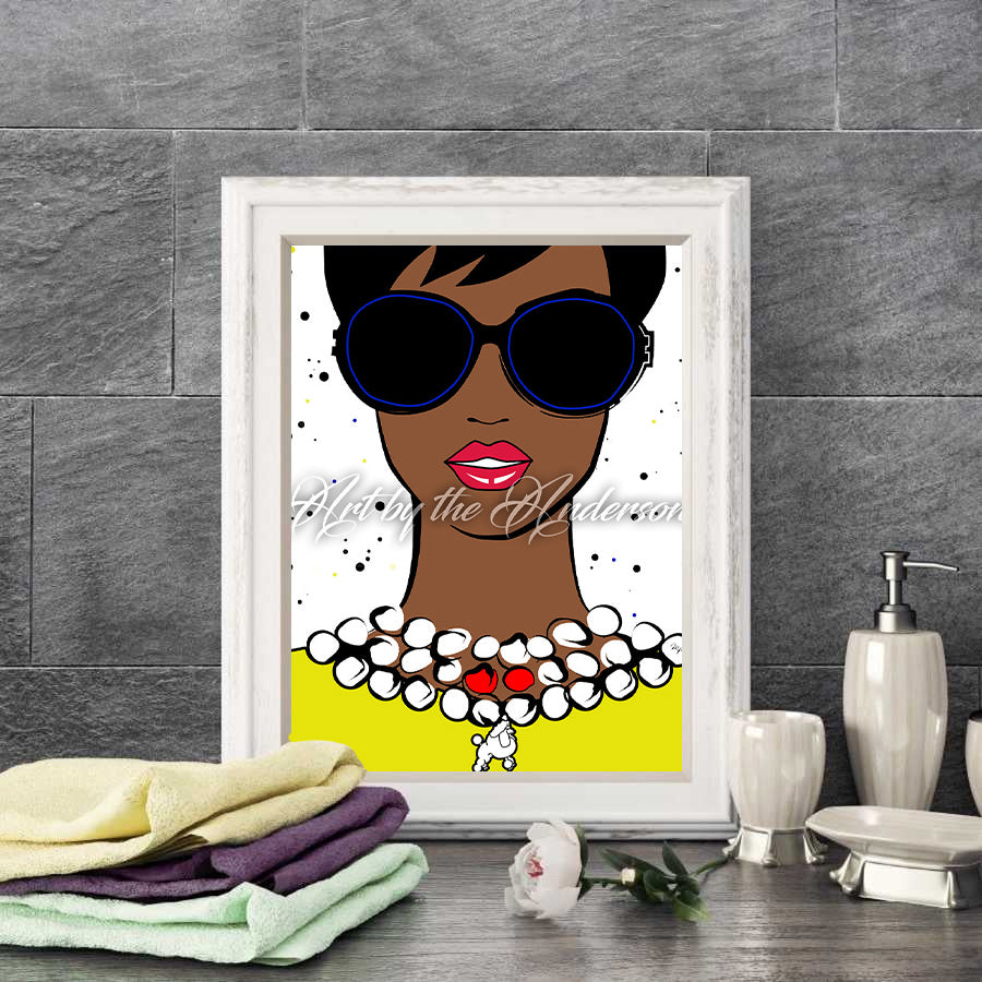 Short Hair Lady in Yellow inspired by Sigma Gamma Rho | Wall Art