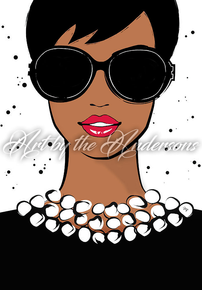 Short Hair Lady in black | Wall Art