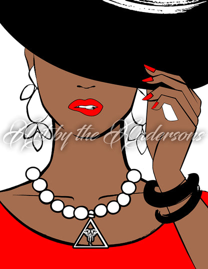 Haute Lady in Red inspired by Delta Sigma Theta | Wall Art