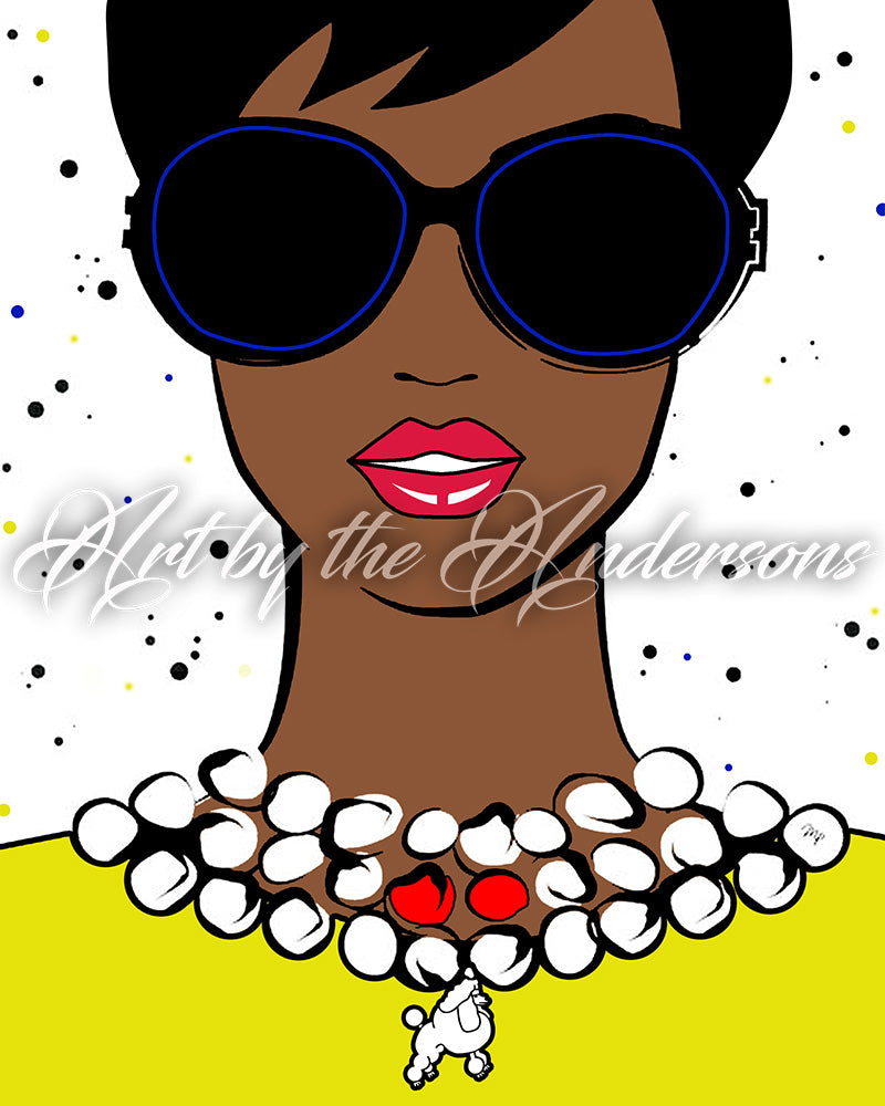 Short Hair Lady in Yellow inspired by Sigma Gamma Rho | Wall Art