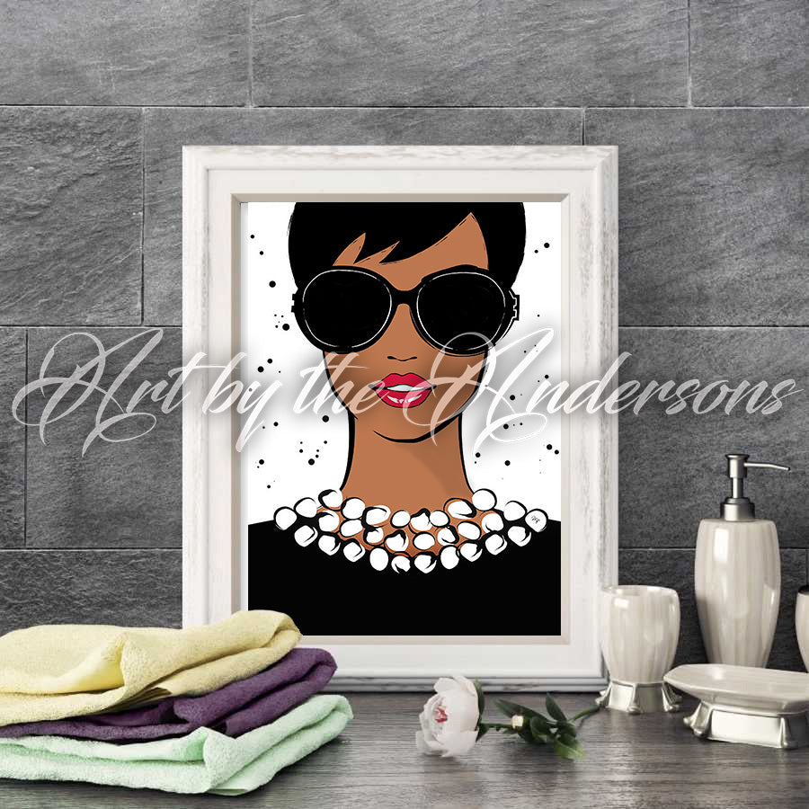 Short Hair Lady in black | Wall Art